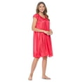 thumbnail image 3 of Casual Nights Women's Cap Sleeve Rose Satin Nightgown, 3 of 5