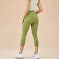 thumbnail image 2 of Sevpuikl Women's high waist capri leggings Tummy Control Butt Lifting Soft Elastic for Yoga Running Cycling Fitness(Matcha green,M), 2 of 7