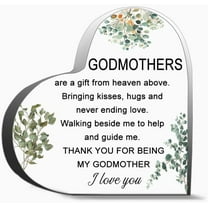 Godmothers Are A Gift From Heaven Above Bringing Kisses Hugs And Never Ending Love Gifts For Women Men,Acrylic Heart Keepsake For Teacher Colleague Boss Family And Friends