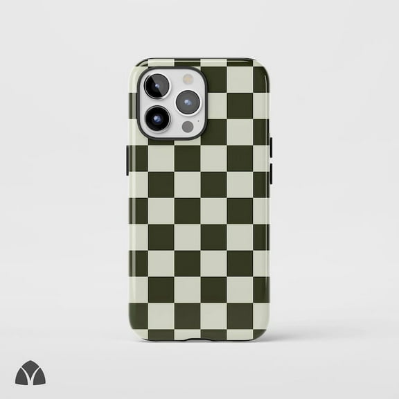 Retro Black Checkerboard Minimalist Graphic Phone Case for iPhone 11 12 13 14 15 16 Pro Max up to 5XL
