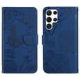 thumbnail image 2 of for Samsung Galaxy S24 Ultra Phone Case Wallet,Crossbody Strap Women Flip Folio Cover with Card Holders Butterfly Embossed Premium PU Leather Kickstand Wrist Strap Magnetic Closure Case,Darkblue, 2 of 13