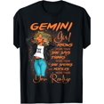 thumbnail image 1 of 100% Made in USA, 180g Gemini Girl Knows More Than She Says For Black Women T-Shirt, Casual Sporty Tee, Comfy Tee, 1 of 5