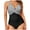 Black, variant on One-Piece Thong Swimsuit Women One Piece Swimsuit Women Tummy Bathing Suit Ruched V Neck Swimwear Padded Push up Shapewear Swimwear Vintage Striped Monokini Black L
