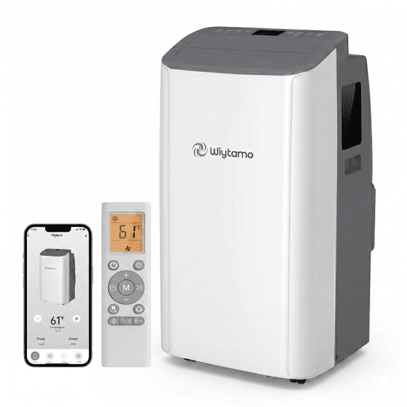 14,000 BTU Portable Air Conditioners, 4-in-1 Portable AC Unit with Cool, Heat, Dehumidifier, Fan, Sleep Mode, Auto Swing, Wifi Enabled,Remote,Air Conditioner Portable for Large Room Up to 700 Sq. Ft