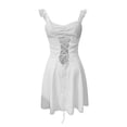 thumbnail image 4 of Vestido sin espalda de gasa lisa para mujer - Tirantes finos, ropa de oficina/casual - Tallas S-XL, 4 of 5