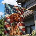 thumbnail image 3 of Patriotic Vizsla Stained Glass Portrait American Flag House Flag 28x40in Double Sided Vizslas Dog Lover Gifts Idea Outdoor Decor - 01010, 3 of 5