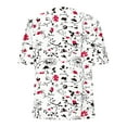 thumbnail image 5 of Summer Saving Wycnly Womens Blouses and Tops Dressy Going out Casual Quarter Zipper Irregular Hem Tunic Shirts Summer Floral V-Neck Short Sleeve Cute Tees Tops White m, 5 of 5