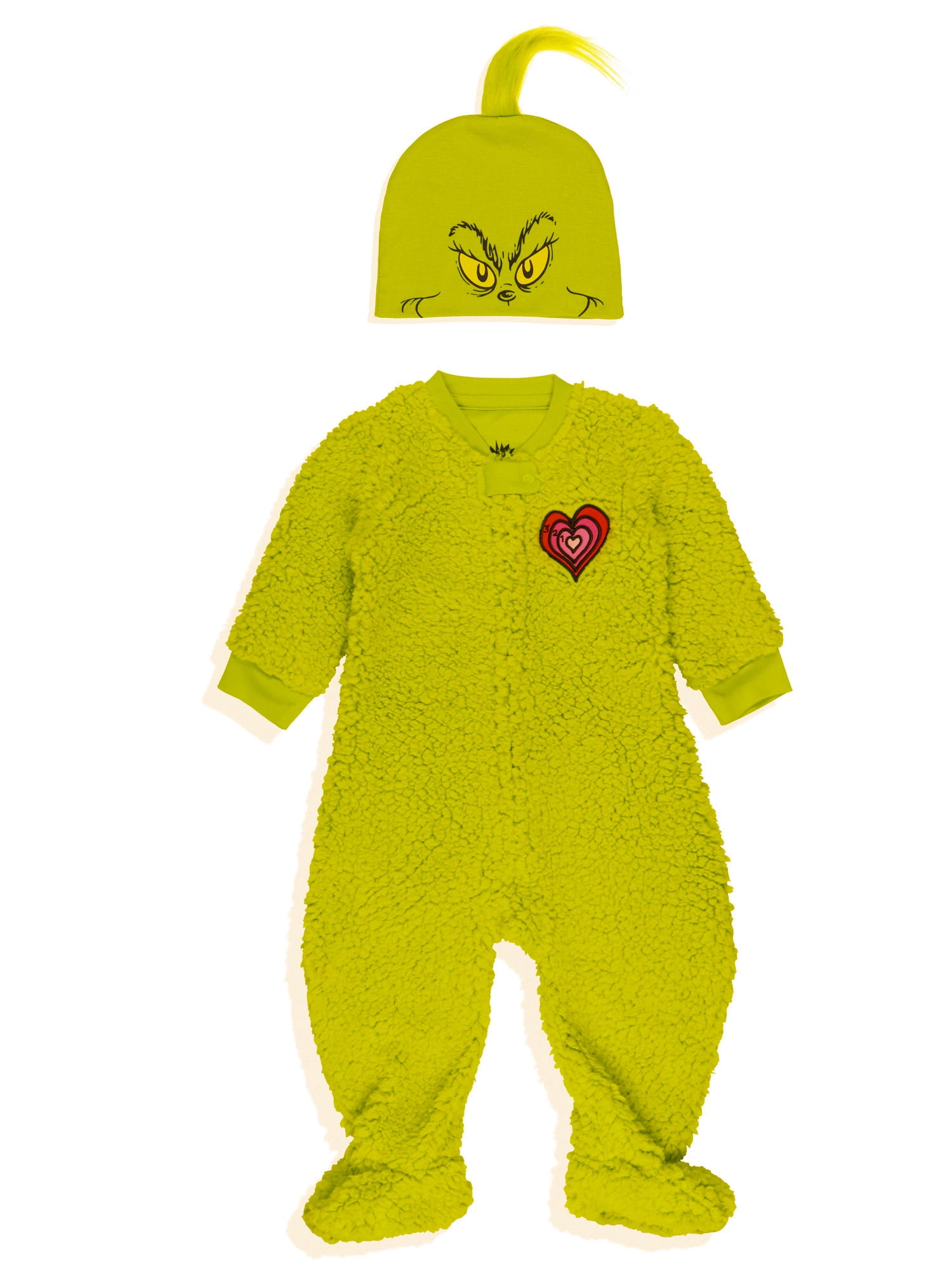 Dr. Seuss Baby Unisex The Grinch Christmas Matching Family Pajamas Union Suit, Sizes 9M-18M