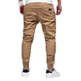 thumbnail image 2 of Pantalones de chándal Bilitry BIBONG para hombre, estilo chino cargo, algodón, caqui, XXL, 2 of 9