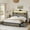 Gray, variant on GUNAITO Queen Bed Frame with Storage Headboard, 2 Drawers Platform LED Bed Frame with USB Ports & Outlets Rustic Brown