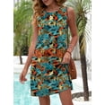thumbnail image 3 of ANRABESS Swimsuit Coverup for Women Beach Cover Up 2026 Summer Dresses Loose Eyelet Sleeveless Bathing Suit Cover Ups for Swimwear Vacation Sundresses Tank Dresses Orange Red Blue Leaf XL, 3 of 9