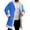 2-Blue, variant on Unisex Red Leather Stylish Long Coat Christmas Santa Claus Shearling Hooded Trench Coat