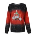 thumbnail image 5 of Sakmal Womens Christmas Sweatshirts Red Crew Neck Tops Trendy Santa Claus Sweatshirt for Women, 5 of 5
