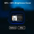 thumbnail image 4 of Trianu 4 Pcs LED Blocking Stickers, 3.94" x 7.87" Adhesive Light Dimming Sheets Light Cover Filters Electronics Screen Diffuser Film Number Readable for Alarm Clock Radio Cable Box Monitor, 4 of 7