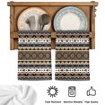 thumbnail image 5 of Brown Black Boho Kitchen Towels Set of 3, Vintage Tribal Striped Southwestern Absorbent Dish Towels for Kitchen, Microfiber Hand Towel, Quick Drying Tea Towel for Cleaning Decorative Dishcloths, 5 of 7