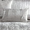 thumbnail image 4 of Benjara Queen Size 7 Piece Fabric Comforter Set with Crinkle Texture, Silver, 4 of 5