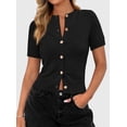 thumbnail image 3 of Cardigan PRETTYGARDEN Mujer Verano Manga Corta Negro, 3 of 6