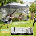 thumbnail image 4 of SANOPY 10 x 20 ft Pop up Gazebo with Ventilated Double Roof and Mosquito Net, Outdoor Patio Shelter Canopy for Patios, Backyard, Garden and Beach, Light Gray, 4 of 9