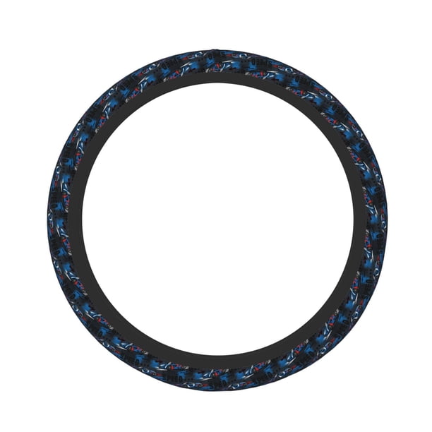 Fotbe Blue Sports Car Funda para Volante Universal de 15 pulgadas, Accesorios para Auto para Hombre y Mujer, Protector de Volante Cómodo para SUV y Sedán