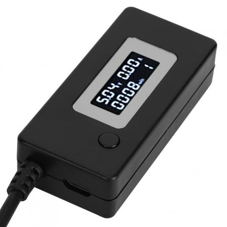 

Backlight Display Black USB Voltage Current Meter Charging Capacity Tester For Battery Voltage Current Black