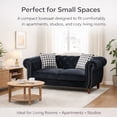 thumbnail image 3 of GOMYHOME 67" Velvet Chesterfield Loveseat, Tufted 2-Seater Sofa with Nailhead Trim, Charcoal, 3 of 8