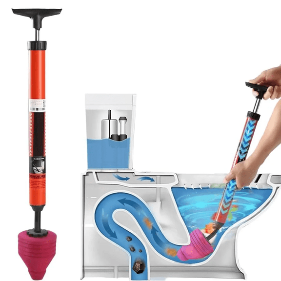 2026 Upgraded Toilet Plunger Air Gun Kit, High Pressure Drain Unblocker Shot, Multi Purpose Pipe Cleaner for Clogged Toilet Sink Floor Drain