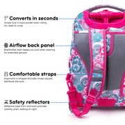 J World Girls Lollipop 16 Kids Rolling Backpack with Insulated Lunch Bag for School and Travel, Blue Raspberry