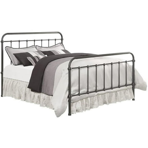 Livingston California King Panel Metal Bed Dark Bronze