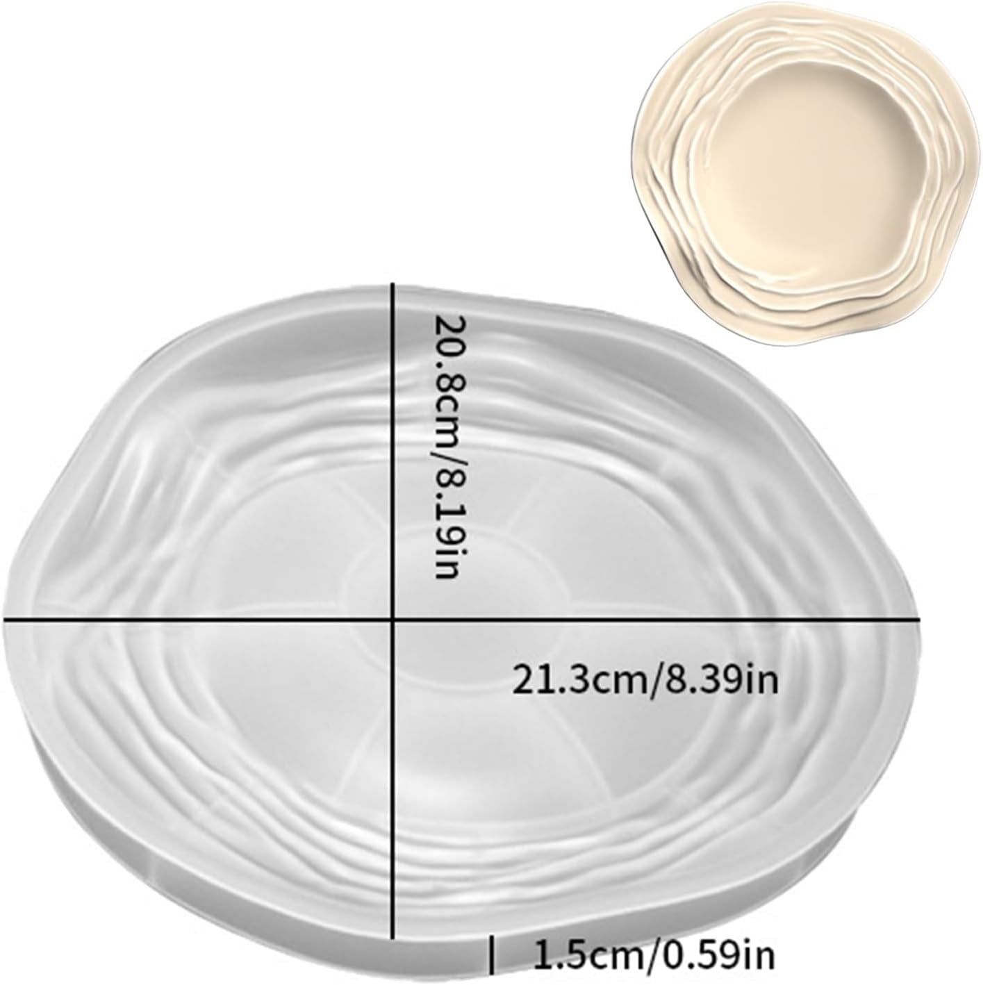 ABCISI Irregular Tray Silicone Molds, Wave Flower Tray Resin Concrete Mold, 3D Unique Ocean Wave Shape Storage Container Mold for Epoxy Casting Cement Jewelry Candle Holder Soap Dish Plates DIY Craft