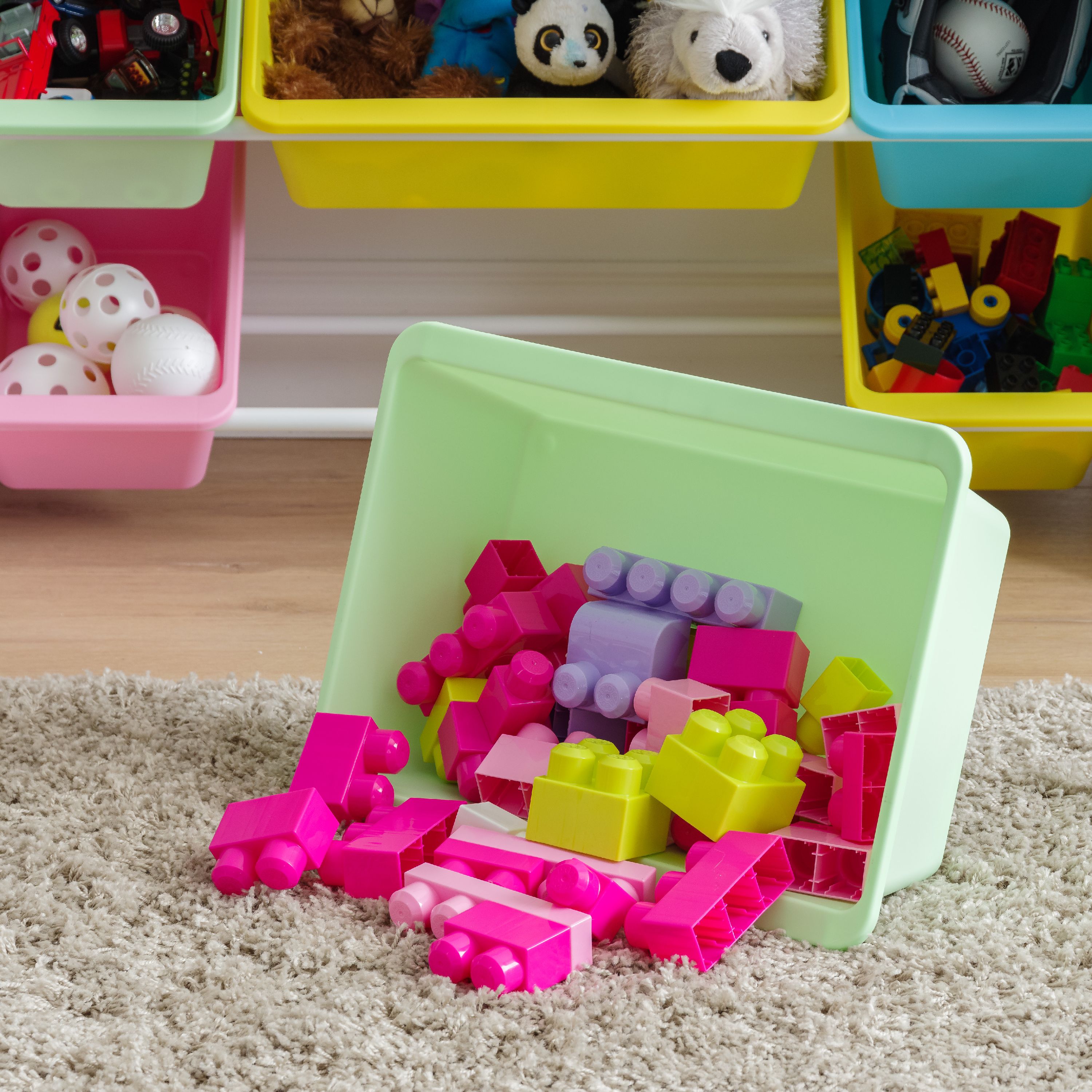 IRIS 4-Tier Storage Bin Rack, Pastel