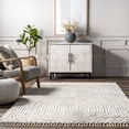 thumbnail image 3 of nuLOOM Sherrell Modern High/Low Tassel Area Rug, 7' 6" x 9' 6", Ivory, 3 of 9