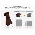 thumbnail image 4 of HISDERN Tie Clip Set for Mens Wedding Ties Solid Color Neckties and Pocket Square Clip Sets 3pc, 4 of 12