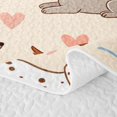 thumbnail image 5 of Manfei Cartoon Pug Bed Spread Queen, Dalmatian Dog Paw Queen Coverlet Set, Cream, 3-Piece, 1 Quilt and 2 Pillowcases, 5 of 7