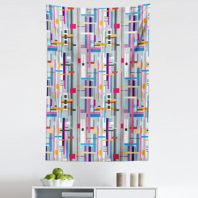 Abstract Tapestry Minimalist Modern Art Pattern with Stripes and