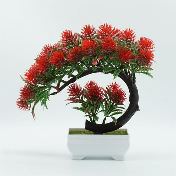 Bonsai Pine Tree*1 Pot Clearance! Bonsai Tree Potted Artificial Bonsai Tree with Cement Pot Home and Decor Table Desk