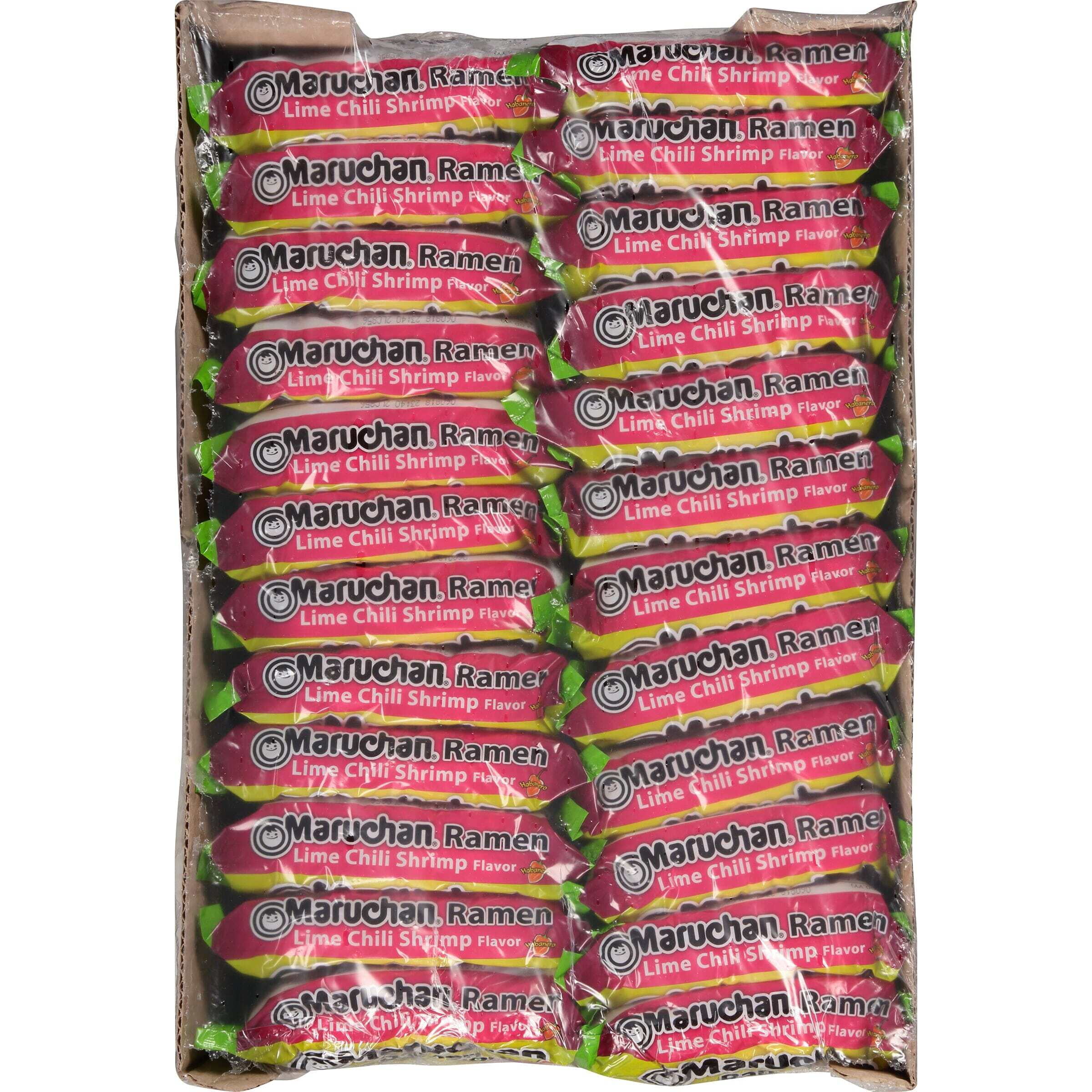 (24 Packs) Maruchan Lime Chili Shrimp Ramen Noodles, 3 oz Packaged soup