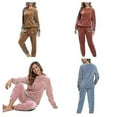 thumbnail image 5 of Warm Pajamas Fleece Top Trousers Round Neck Soft Pajamas Set, 5 of 5