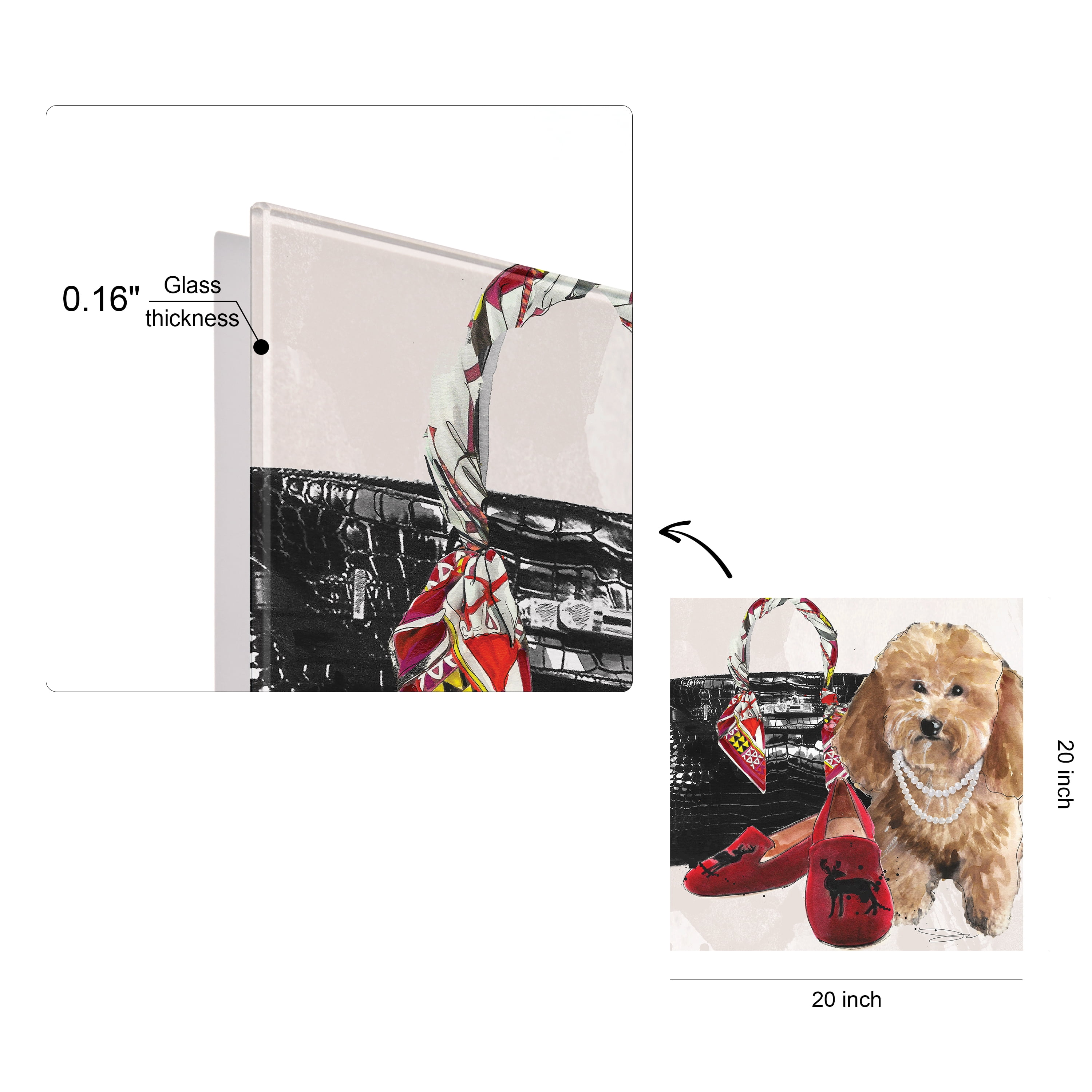 Empire Art Direct Take me too Frameless Free Floating Tempered Glass Panel Graphic Wall Art, 20" x 20" x 0.2", Ready to Hang