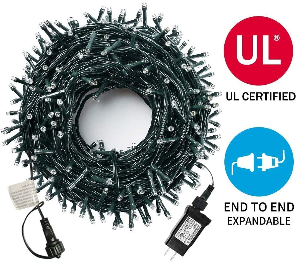 Upgraded 105ft 300 LED Christmas String Lights, EndtoEnd Plug 8 Modes Christmas Lights UL