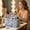 Sky Blue-Free Size/SB, variant on Quilted Checkered Fabric Storage Basket With Bow Handles Decorative Organizer Bin For Cosmetics Snacks Sundries