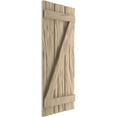 thumbnail image 3 of Ekena Millwork 17 1/2"W x 58"H Rustic Three Board Spaced Board-n-Batten Riverwood Faux Wood Shutters w/Z-Board (Per Pair), Primed Tan, 3 of 10