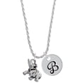 thumbnail image 1 of Delight Jewelry Silvertone Elephant Silvertone Script Initial Disc - B - Charm Necklace, 20"+3", 1 of 4