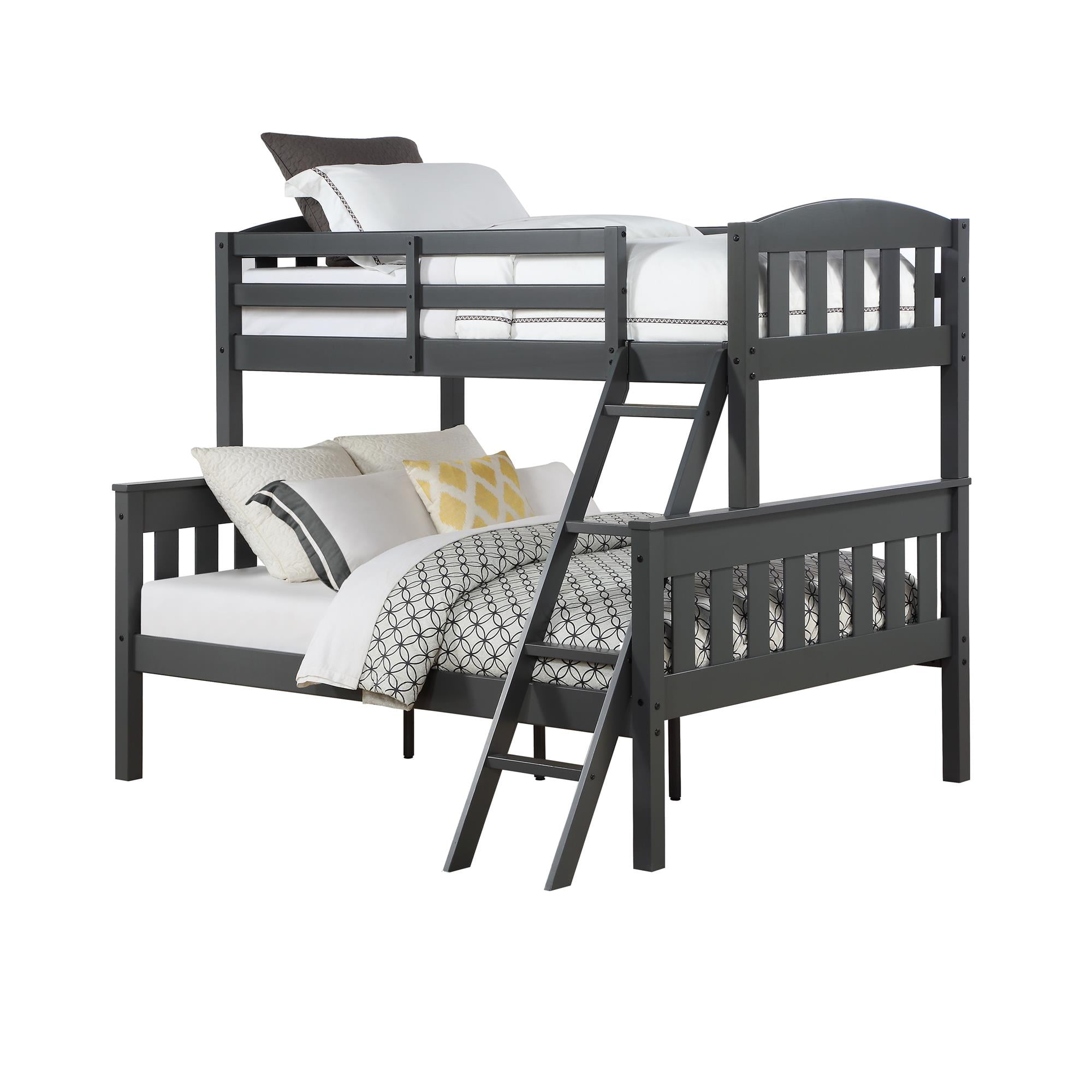 Dorel Asia Dorel Living Airlie Twin over Full Bunk Bed, Slate Gray ...