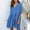 A02330-Blue, variant on CALAFEBILA Plus Size Summer Dresses Short Sleeve V-neck Solid Color Mini Shirt Dress Flowy Short Junior Dresses