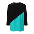 thumbnail image 5 of Fouhkni 3/4 Sleeves Shirts for Women Dressy Casual Button down Blouses Color Block Fall Outwear Coat, 5 of 5