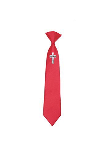 Many Colors Moda Di Raza Boy's NeckTie Solid Color Clipon Polyester Tie 