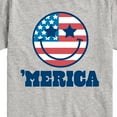 thumbnail image 3 of Instant Message - Merica Smile Face - Toddler & Youth Short Sleeve Graphic T-Shirt, 3 of 6