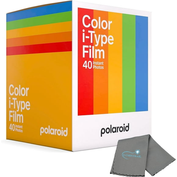 Polaroid Instant Color Film for i-Type Cameras 40x Film Pack (40 Photos) Bundle with a Lumintrail Cleaning Cloth