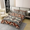 thumbnail image 3 of 100% Cotton Aztec Patterned Duvet Cover Aztec Aztec Stripes Bedding Set Queen Bohemian Geometric Comforter Cover For Cowboy Cowgirl Southwestern Exotic Ethnic Tribal Quilt Cover, Brown Teal, 3 of 6