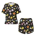 thumbnail image 4 of Naloa Flower Butterfly Women's Short-Sleeved Pajama Set, Loungewear, Summer pajamas, Breathable Cozy - X-Large, 4 of 9